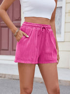Florira Texture Drawstring Shorts