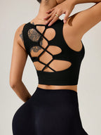 Crisscross Cropped Active Tank