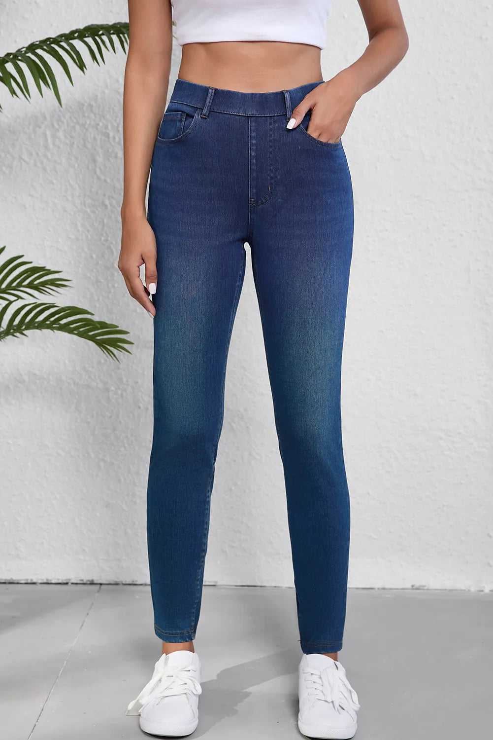 High Waist Skinny Jeans with Pockets Hauptbild