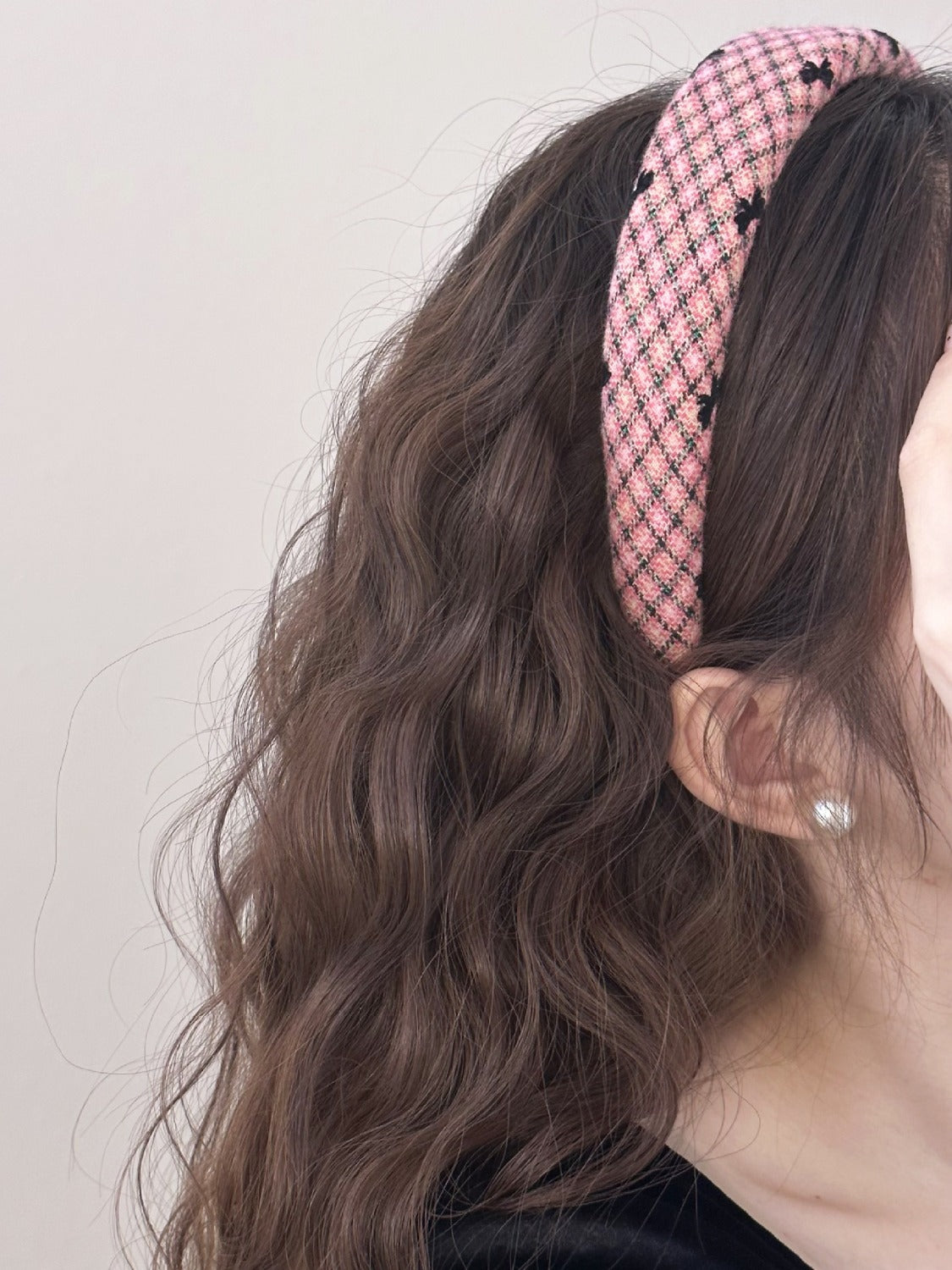 Plaid Bow Wide Headband - felvior