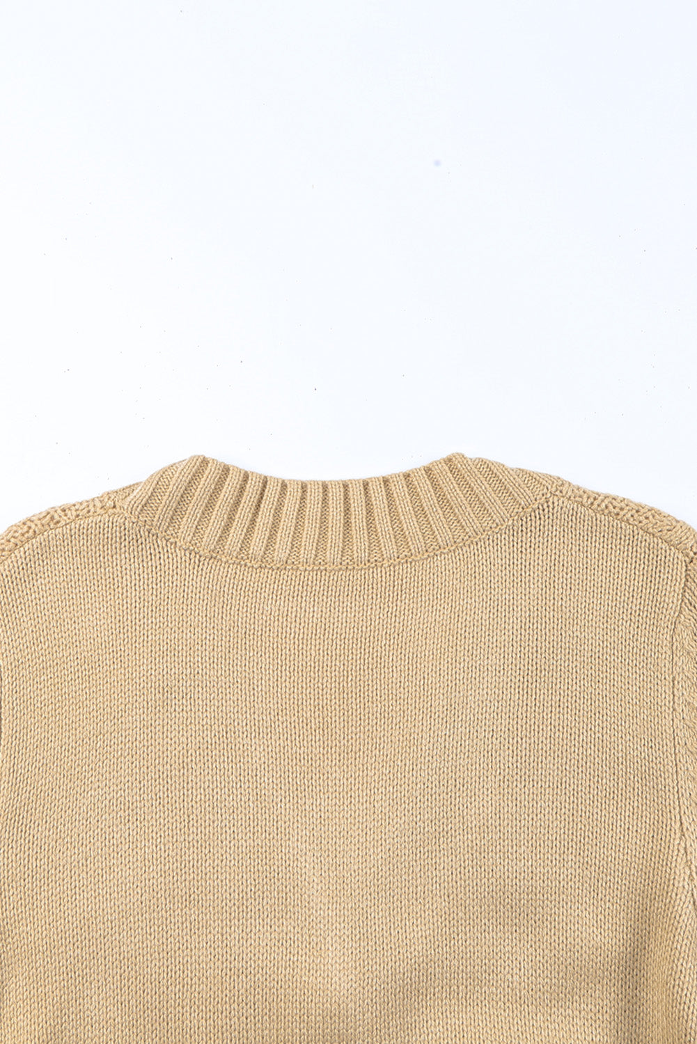 Cable-Knit Button Down V-Neck Cardigan - felvior