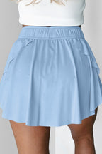 Drawstring High Waist Lined Active Skorts