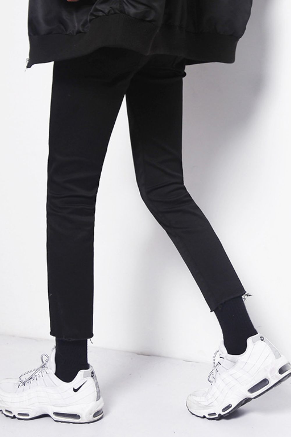 Men's Frayed Hem Skinny Jeans
