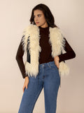 Tied Fringe Contrast Vest - felvior