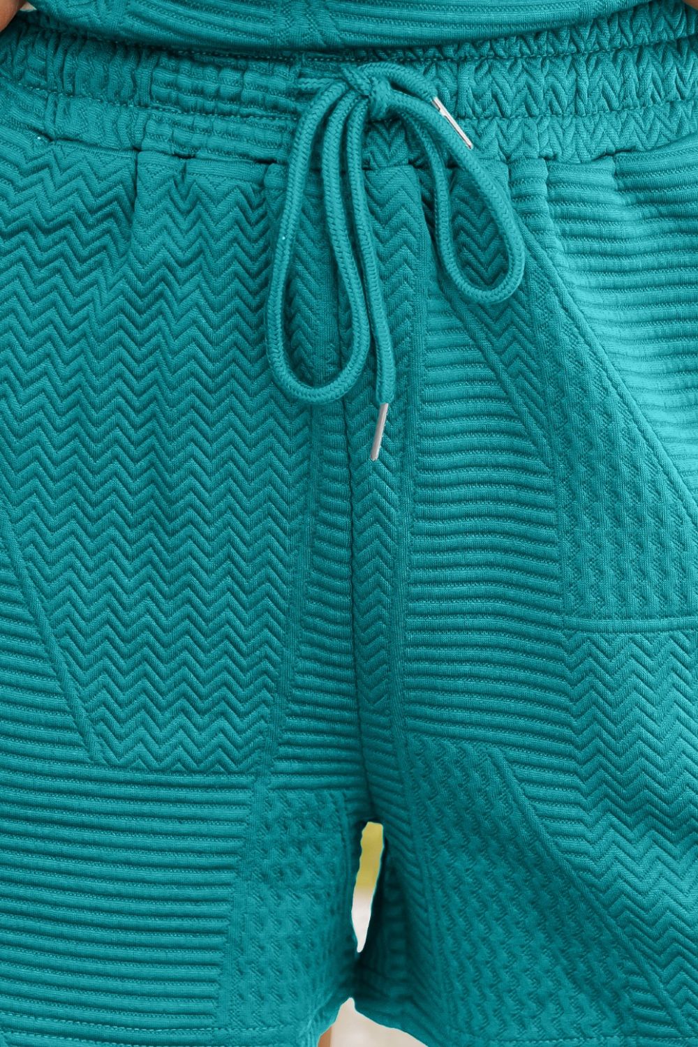 Ruffled Cap Sleeve Top and Shorts Set