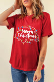 MERRY CHRISTMAS Round Neck Short Sleeve T-Shirt - felvior
