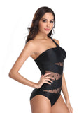 One Shoulder Polka Dot One-Piece Swimwear - felvior