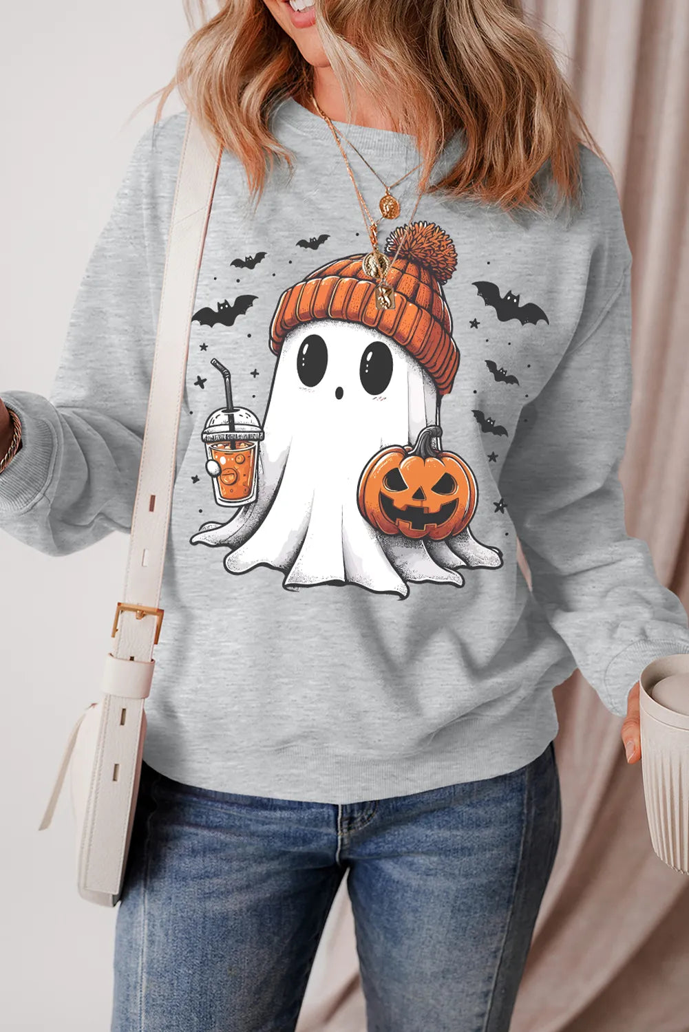 Ghost Round Neck Long Sleeve Sweatshirt Hauptbild