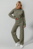 Double Take Full Size Checkered Round Neck Top and Pants Set - felvior