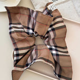Contrast Plaid Elastic Hair Scrunchy - felvior