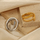 Titanium Steel Layered Wrap Ring - felvior