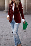 Lapel Collar One Button Blazer - felvior