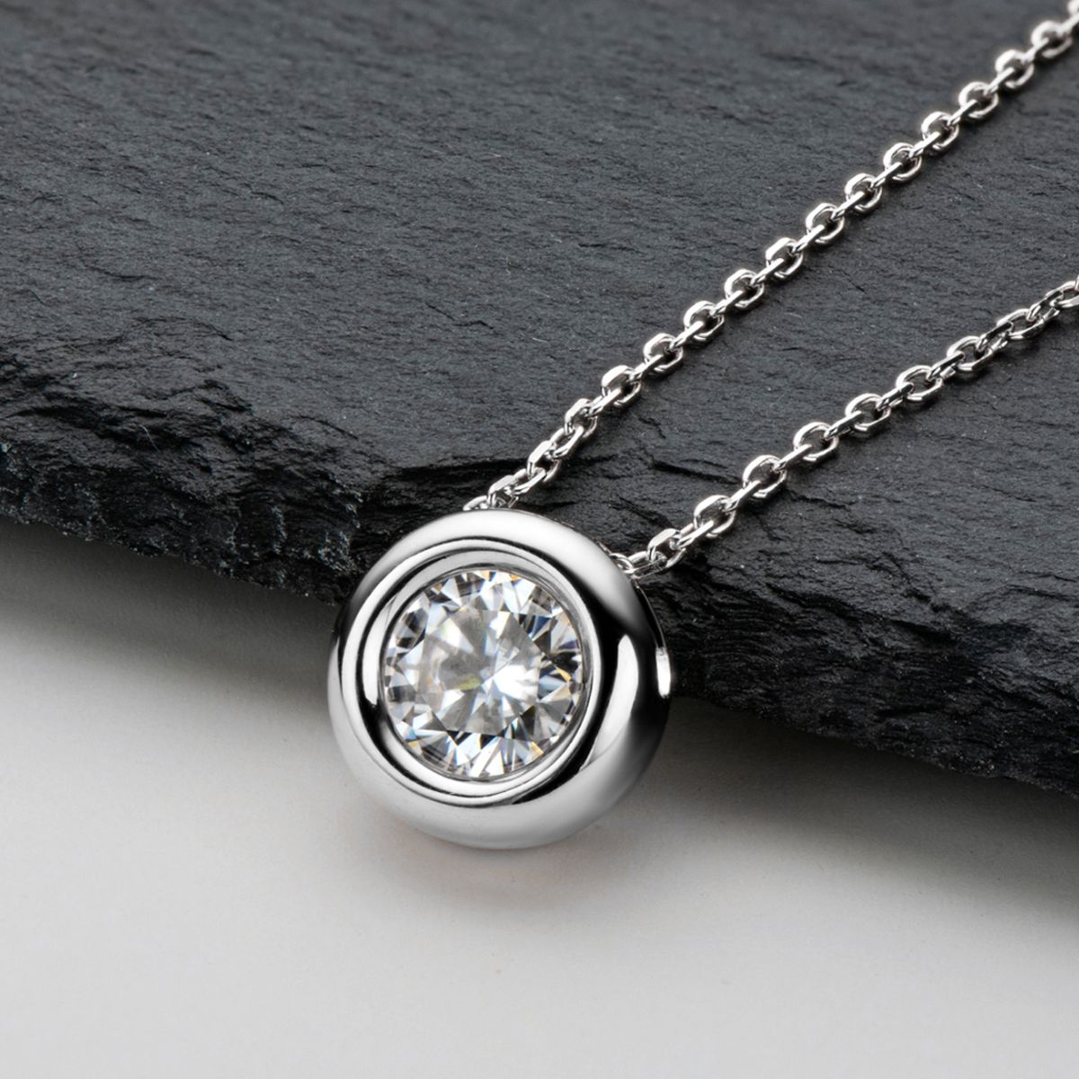1 Carat Moissanite 925 Sterling Silver Necklace - felvior