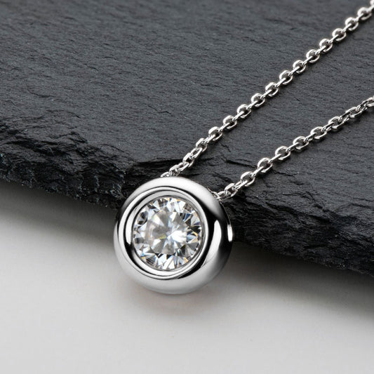 1 Carat Moissanite 925 Sterling Silver Necklace - felvior