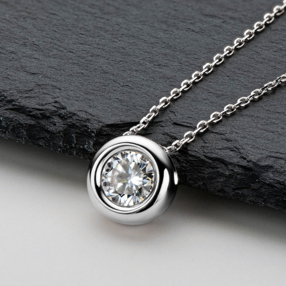 1 Carat Moissanite 925 Sterling Silver Necklace