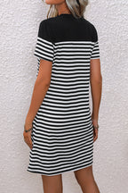 Striped Heart Short Sleeve Dress