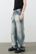 Men's Distressed Wide Leg Jeans
