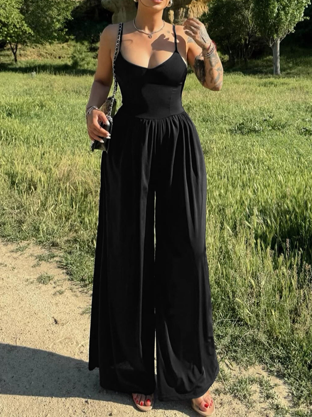 Spaghetti Strap Scoop Neck Jumpsuit