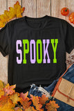 SPOOKY Round Neck Short Sleeve T-Shirt - felvior