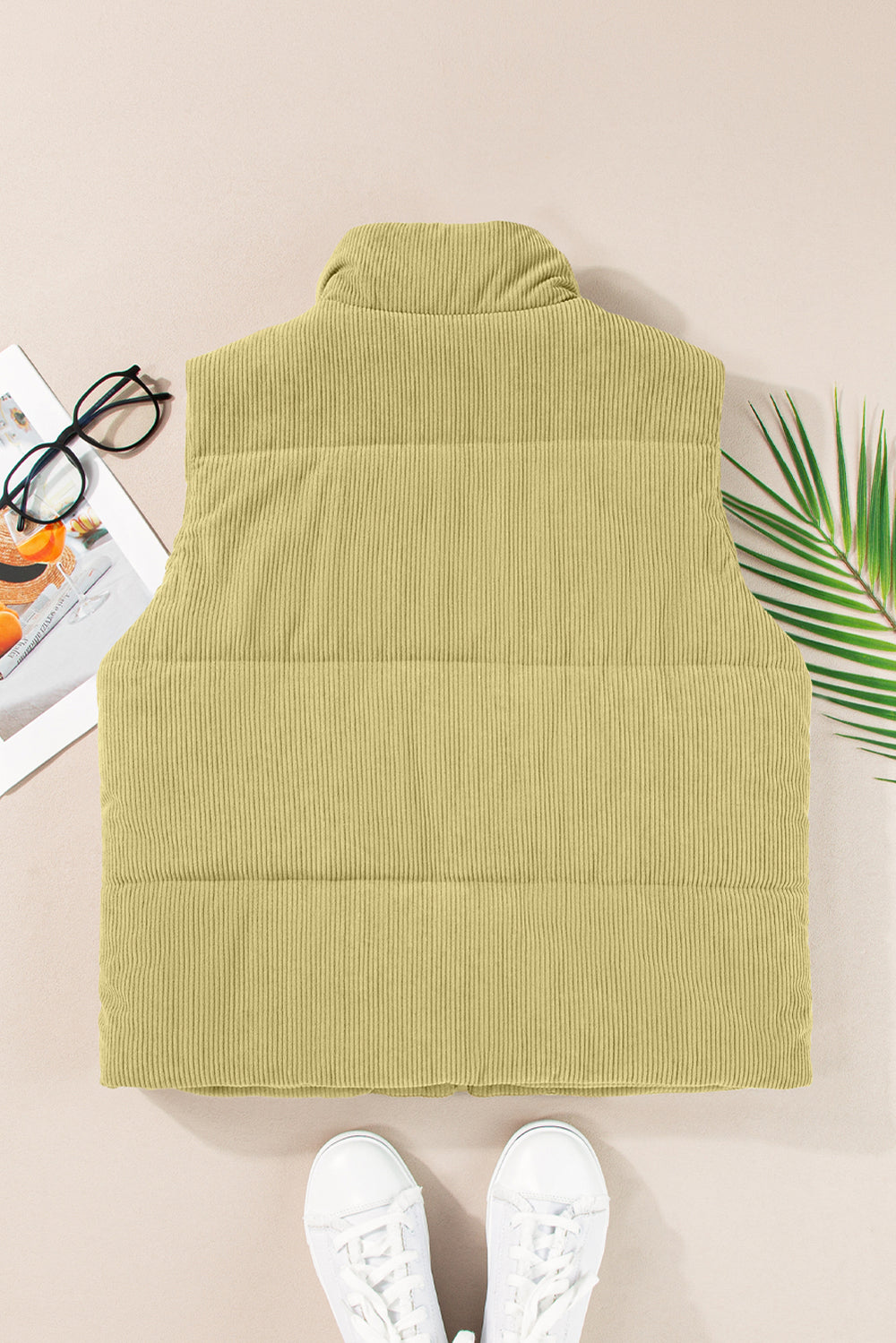 Zip Up Turtleneck Vest Coat