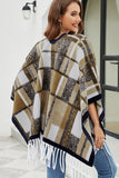 Cloak Sleeve Fringe Detail Poncho - felvior