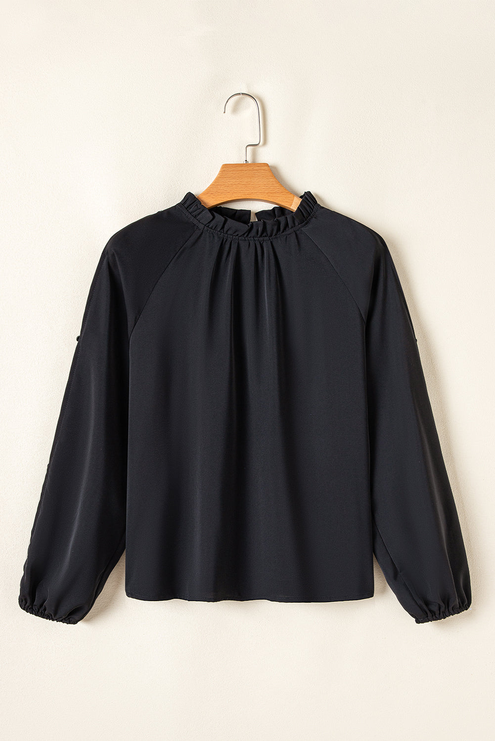 Mock Neck Cold Shoulder Blouse