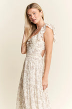 Jade By Jane Full Size Ruffle Sleeve Tiered Maxi Dress Plus Size