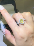 2 Carat Moissanite 925 Sterling Silver Teardrop Shape Ring - felvior