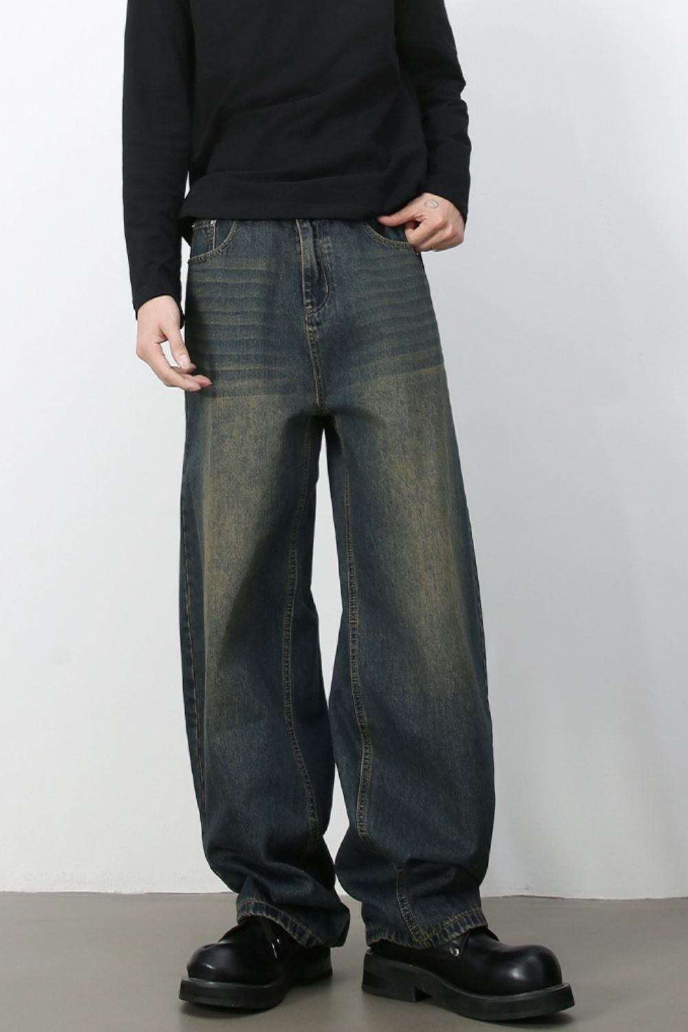 Men's Wide Leg Jeans - felvior