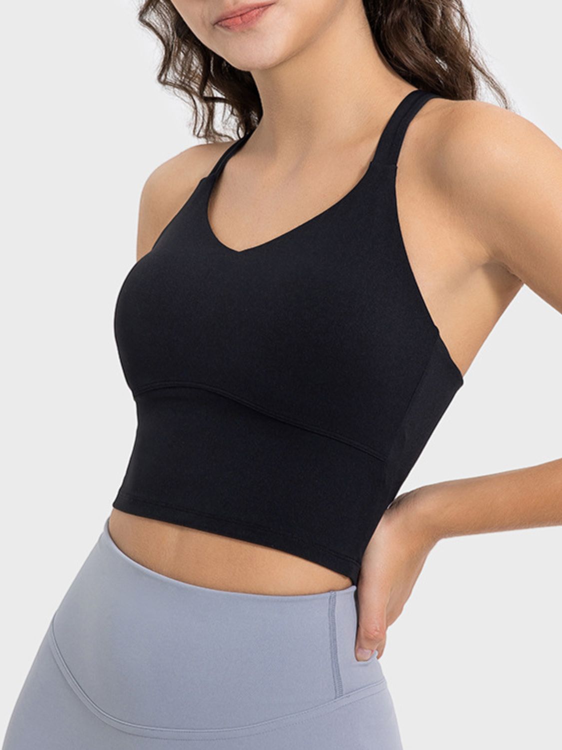 Millennia Crisscross Round Neck Active Tank - felvior