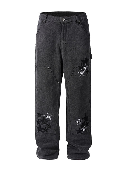 Men's Pocketed Star Jeans - felvior