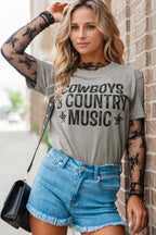 Letter Graphic Round Neck Short Sleeve T-Shirt