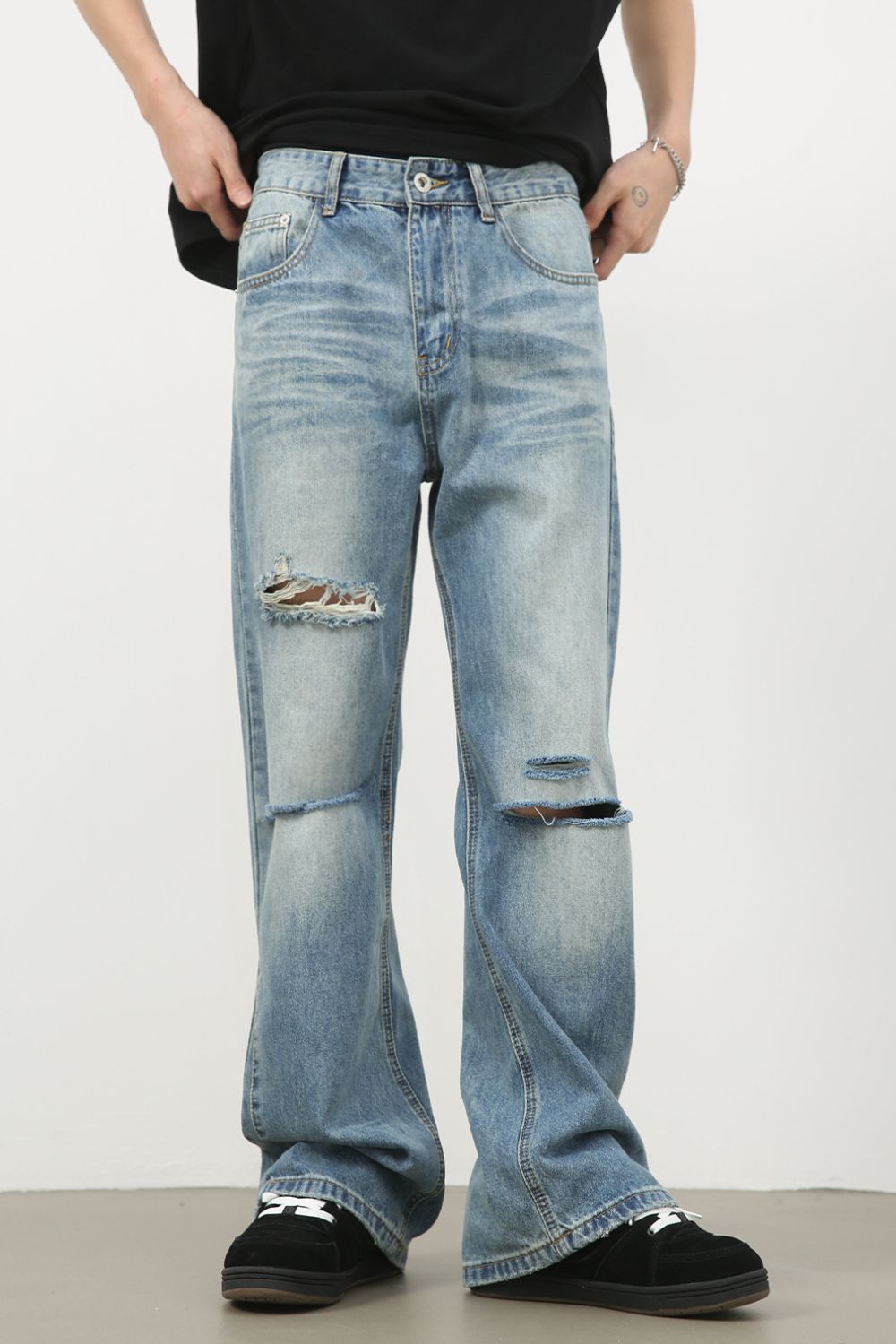 Men's Distressed Jeans - felvior