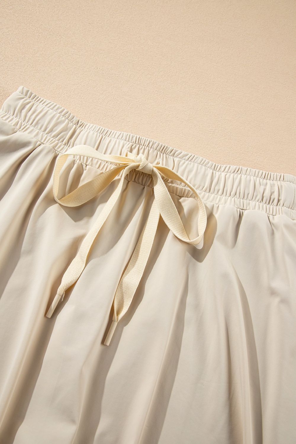 Drawstring High Waist Lined Active Skorts - felvior