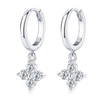 925 Sterling Silver Moissanite Hoop Drop Earrings