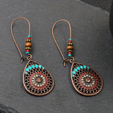 Alloy Oil Drip Beaded Teardrop Earrings - felvior
