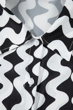 Button Down Contrast Striped Cover-Up