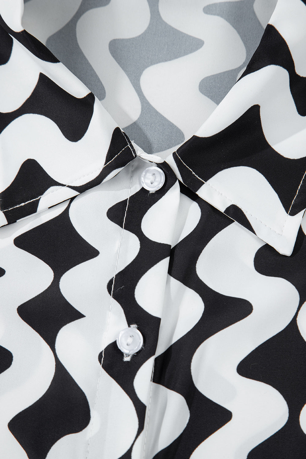 Button Down Contrast Striped Cover-Up