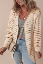 Openwork Open Front Cardigan