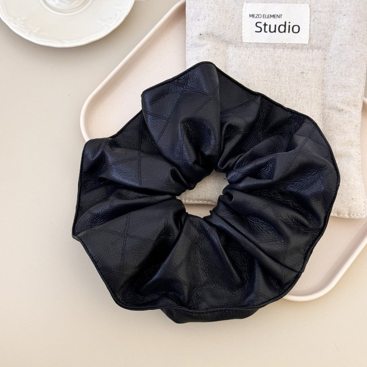 3-Piece PU Leather Elastic Hair Scrunchy - felvior