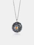 Alloy Inlaid Zircon Sun & Moon Necklace - felvior