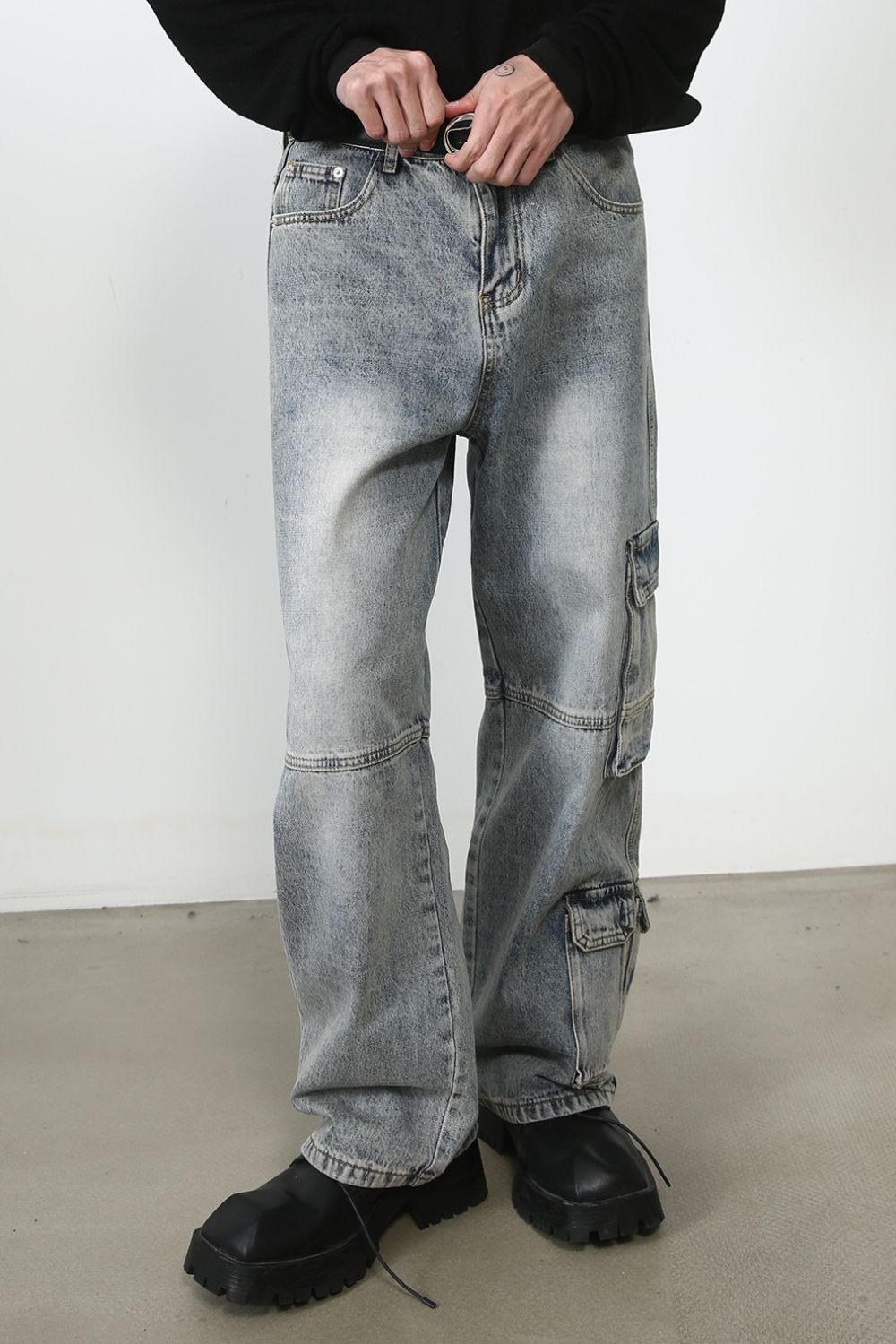 Men's Mid Rise Baggy Jeans - felvior