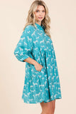 Mittoshop Zebra Print Button Down Shirt Mini Dress - felvior