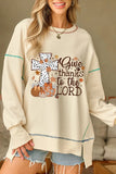 High-Low Contrast Stitching Round Neck Sweatshirt - felvior