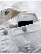 Full Size Button Down Raw Hem Sleeveless Denim Jacket Plus Size