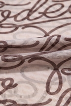 Printed Round Neck Short Sleeve Mesh T-Shirt