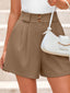 Two Button Wide Waistband Shorts
