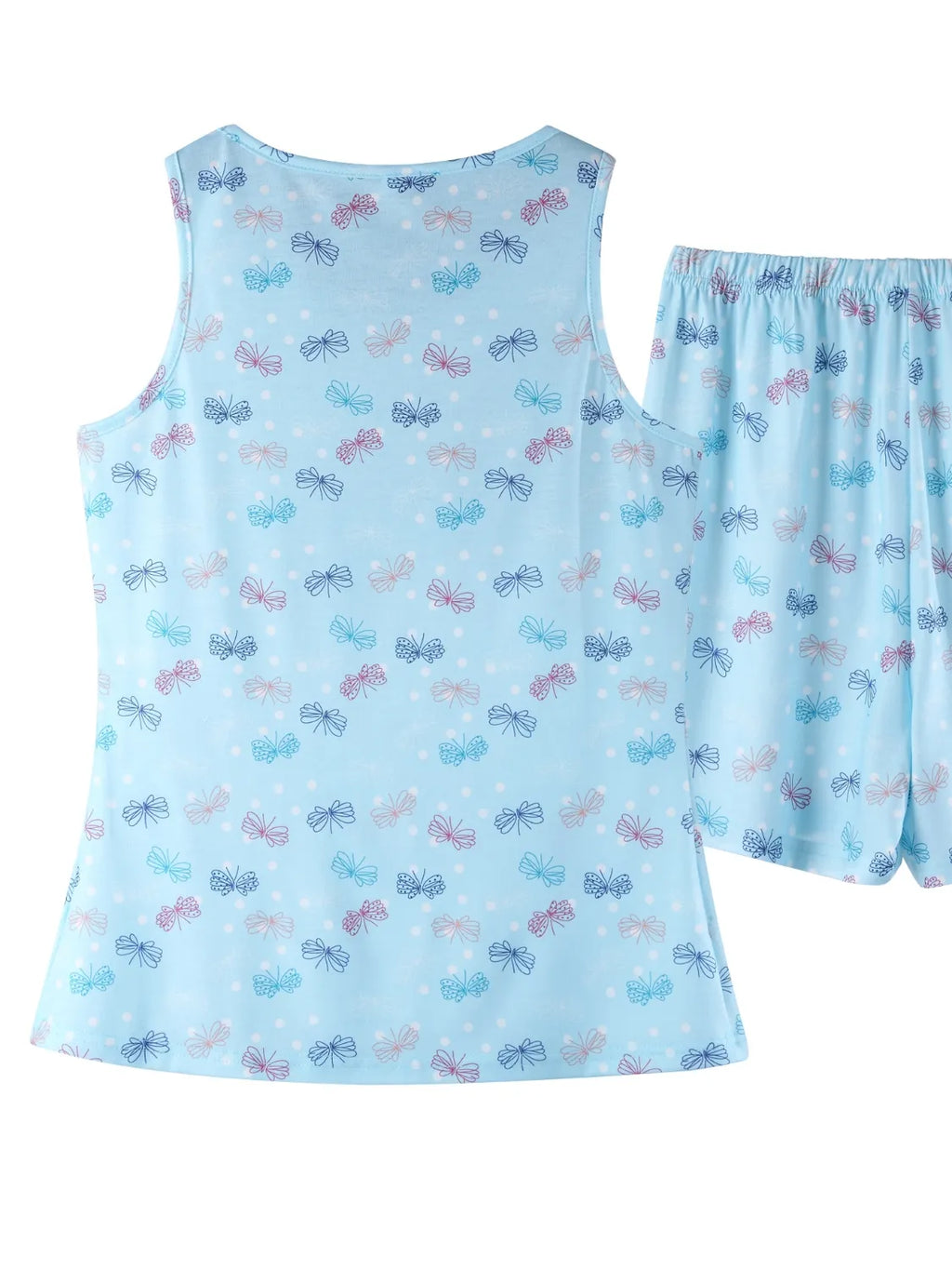 Printed Round Neck Top and Shorts Lounge Set