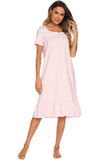 Lace Detail Square Neck Lounge Dress - felvior
