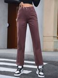 Straight Leg Jeans with Pockets - felvior